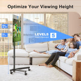 XINLEI Mobile TV Stand with Wheels for Most 21-60 Inch Flat/Curved Screens TVs, Height Adjustable Rolling TV Cart with Shelf, up to 77 lbs, Max VESA 400x400, ML55SE XINLEI