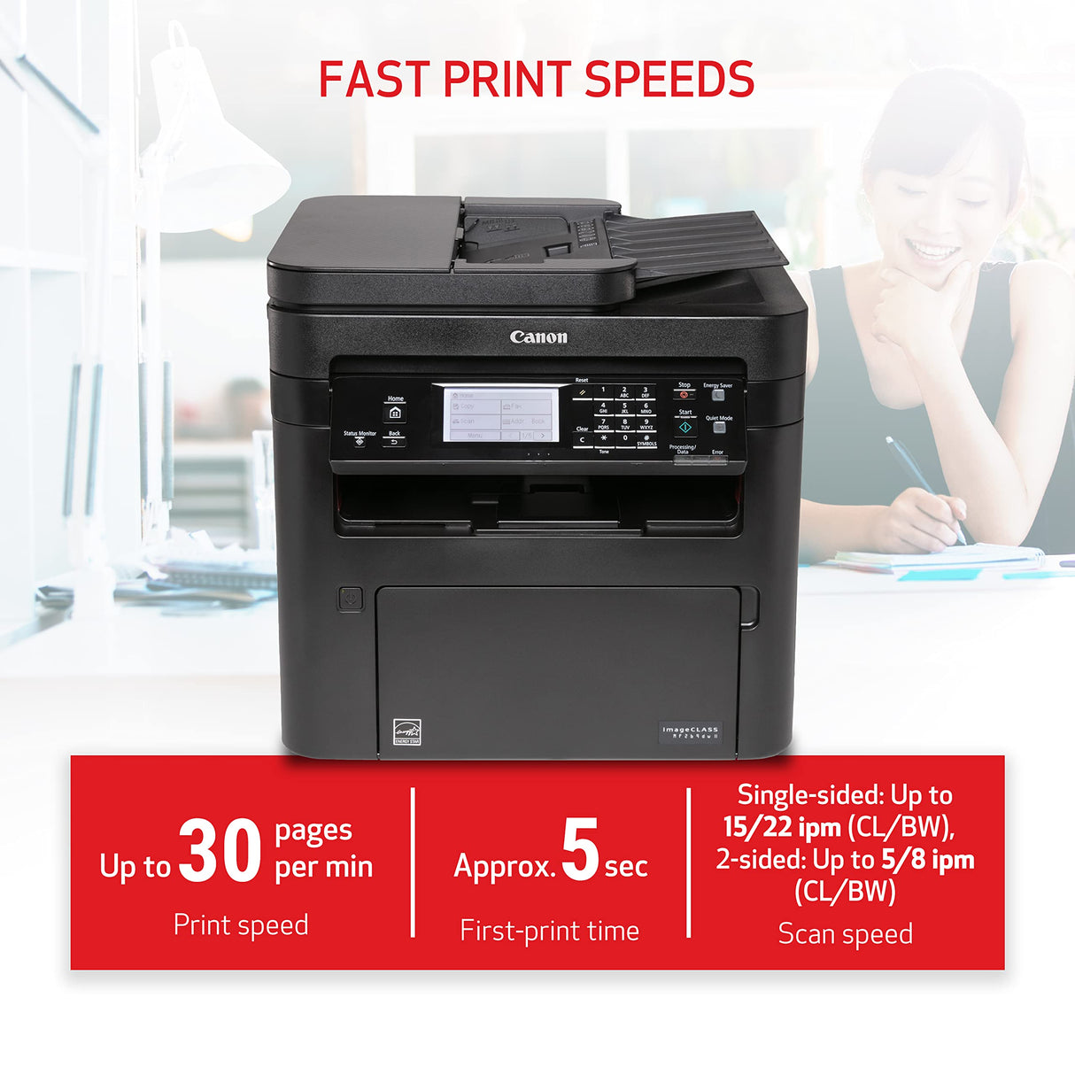 Canon imageCLASS MF269dw II - Print, Copy, Scan, Fax, Wireless, 2-Sided Laser Printer with Auto Document Feeder, Works with Alexa Canon