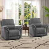 INZOY Glider Recliner Nursery Chair, Power Recliner Swivel Gider, Fabric Electric Swivel Recliner Rocker with Overstuffed Backrest, Power Recliner Chair Reclining Sofa for Living Room, Grey INZOY