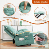 DYHOME Rocking Recliner Chair, Green Swivel Massage Rocker Recliner Chair with Heated, Electric Recliner Chairs for Adults, Modern Lazy Boy Single Lounge Sofa for Living Room,Bedroom, Nursery DYHOME