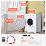 Euhomy Compact Dryer 1.8 cu. ft. Portable Clothes Dryers with Exhaust Duct with Stainless Steel Liner Four Function Small Dryer Machine, Suitable for Apartments, Dorm, RVs, White EUHOMY