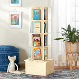 Guidecraft Floor Standing Rotating Book Display: 360 Degrees Multi-Functional Books Organizer, Storage Display Rack Floor Shelves, Perfect for Home Office Living Room Study and Libraries Guidecraft