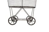 Creative Co-op Vintage Metal Laundry Basket with Wheels 25" x 15" x 26 3/4" (W x D x H) Creative Co-Op