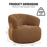 CABAUSPWM Swivel Accent Chair Set of 2, 360° Swivel Barrel Chair for Living Room, Reading Chair for Bedroom, Modern Round Accent Arm Chairs Club Chair for Nursery Living Room CABAUSPWM