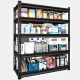SDXYSTCE 48" W Garage Storage Shelves Heavy Duty, 3000LBS Loads Adjustable Garage Shelving, 5-Tier Metal Shelving Units and Storage Racks, Industrial Utility Shelf,48" Wx24 Dx78 H, Black SDXYSTCE