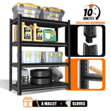 Rufokisa 40in Wide Garage Shelving Heavy Duty，2000lbs Large Loads Adjustable Garage Storage Shelves,All Metal Storage Racks and Utility Rack Shelves, 40”W x 16”D x 72”H (Black) Rufokisa