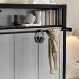 LUMISOL Twin Size Horizontal Murphy Bed with Shelves, Metal Wall Bed with Foldable and Space-Saving Design, Hidden Murphy Bed Frame, Gray LUMISOL