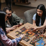 Lavievert Adjustable Jigsaw Puzzle Board with Wooden Cover, 5-Tilting-Angle Puzzle Easel for Adults, Portable Puzzle Table with Non-Slip Surface for Games Up to 1500 Pieces LAVIEVERT