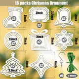 WindMage 16 Pack 3inch 4inch Sublimation Wind Spinner Blanks 3D Aluminum Metal Wind Sculpture Kinetic Spinners for Yard and Garden Indoor Art Sublimation Christmas Ornament Hanging Decoration WindMage