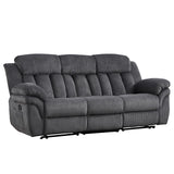 CANMOV Recliner Sofa Set, Manual Reclining Sofa with Overstuffed Armrest for Living Room,Bedroom Furniture,Office,3 Seat Grey CANMOV