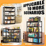 mysteeldepot 62" H Garage Shelving, Heavy Duty Storage Shelves, Garage Storage Shelves, Adjustable 5 Tier Metal Shelving Unit, Utility Shelves for Warehouse Backyard, 62" H×27.6" W×12" D mysteeldepot