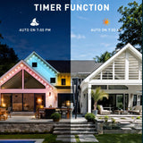 YIBULAYIN 100FT Permanent Outdoor Lights Waterproof, Smart RGB Eaves Lights with App/Remote Control, DIY Scene Modes, LED Outdoor Lighting for Christmas Holidays Daily Party House Roof Lighting YIBULAYIN