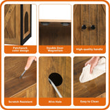 DWANTON Litter Box Enclosure, Cat Litter Box Furniture Hidden, Reversible Entrance Can Be on Left or Right Side, Wooden Cat Washroom Indoor, Warm Brown, 27.6 Inches Dwanton
