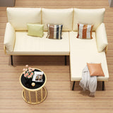 Garvee L-Shaped Outdoor Sectional Sofa 3-Piece with Plush Cushions, Weather-Resistant PE Wicker & Steel Frame, Fits 4-5 Adults, Easy Assembly, All-Weather Patio Furniture for Backyard, Deck, Poolside Garvee