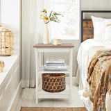 PHI VILLA End Table Living Room Set of 2 - Side Table for Small Spaces Farmhouse Bedside Table, Bedroom Nightstands Set White PHI VILLA