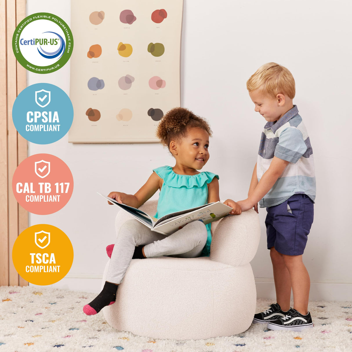ECR4Kids Sophie Accent Chair, Kids Furniture, White ECR4Kids