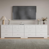 FansaFurn 8 Drawer Dresser, 55" Wide Chest of Drawers with Large Metal Handle, Modern Wood Drawer Organizer for Bedroom, Living Room, Hallway, Closet, White FansaFurn