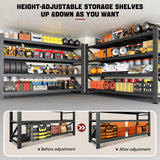RAVIGIN 5000LBS Storage Shelves,71" W Garage Shelving Heavy Duty Metal Adjustable Garage Shelves, Shelving Units Industrial Shelving for Warehouse,71" W x 24" D x 69" H,Black RAVIGIN