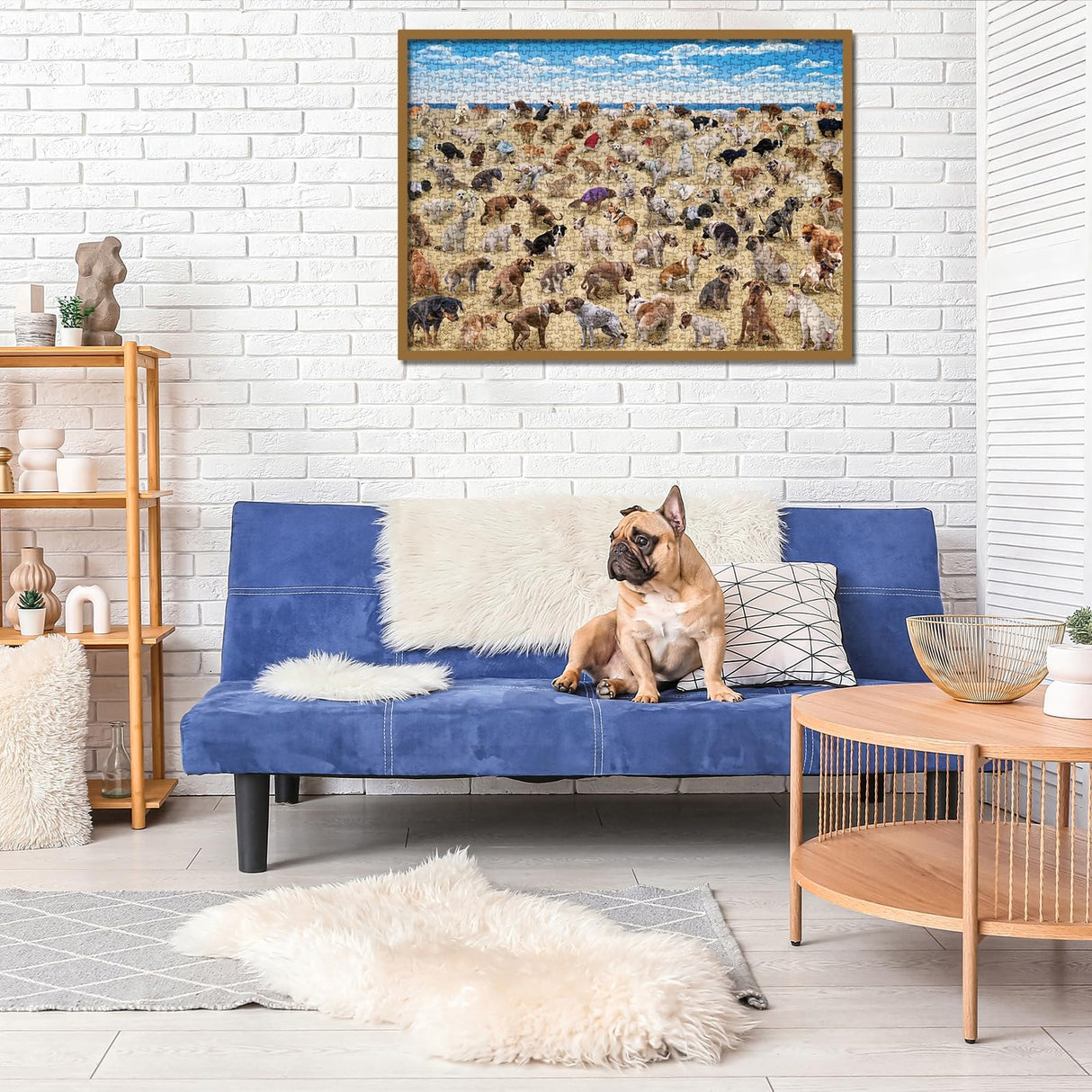 Pooping Dog Puzzles Dogs 1000 Piece Puzzle for Adults, Beach Dog Jigsaw Puzzle Animal Puzzles, Gag Prank Dog Puzzle as Funny Home Party Decorations BBOLDIN