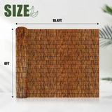 MOOKNAT Natural Reed Fence,6FT X 16.4FT Bamboo Fencing Privacy Reed Screening for Outdoor, Gallery, Restaurant, Hotel, Patio (Brown) MOOKNAT