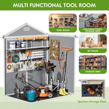 Flamaker 6 x 4 FT Outdoor Storage Shed, Garden Resin Shed with Floor, Plastic Tool Shed with Lockable Door for Backyard Patio Lawn Pool Flamaker