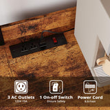 IRONCK Large Bakers Rack with Power Outlet, 62 Inch Wide Microwave Stand, Coffee Bar with Storage, Kitchen Racks and Shelves IRONCK