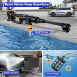 Upgrade 900PSI Cordless High Pressure Washer Gun, 15000mAh Battery Powered Pressure Washer with 6-in-1 Adjustable Nozzle, Portable Handheld Power Washer for Car, Home Cleaning & Garden Watering KlrSwp