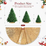 Christmas Tree Skirt 24 Inch Gold Sequin Tree Skirt Small Tree Skirt for 4 Foot Tree Christmas Decorations QueenDream