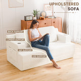 Homall 67” Cloud Couch Sofa 2 Seater Comfy Upholstered Loveseat Floor Sofa with High Density Memory Foam, No Assembly Required, Boneless Couch for Bedroom Living Room (White, Loveseat) Homall