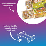 Buffalo Games - Wood Puzzle Table - 1000 Piece Size - Jigsaw Puzzle Accessory - Storage Drawers with Dividers for Pieces - Preassembled in Box Just Add Handles Buffalo Games