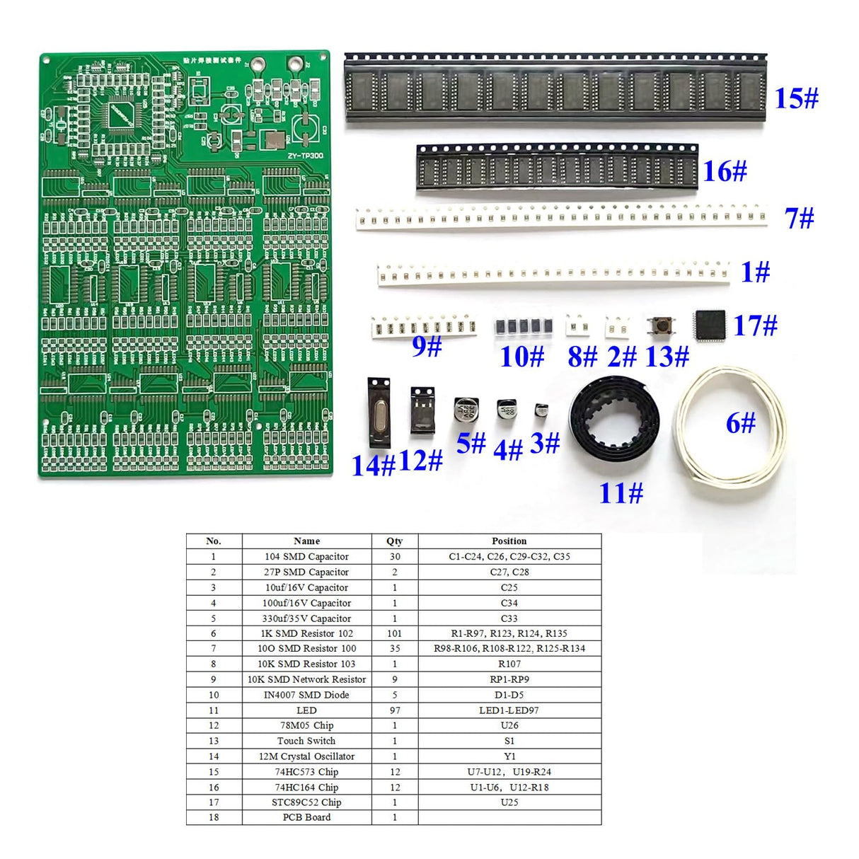 ISolderStore Soldering Practice Kit 4 Kits SMD SMT Kit DIY Electronic DIY Kits Soldering Project Soldering Training Board All in One ISolderStore