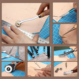 SOCNITC Leather Craft Tools, Leather Working Kit with Snaps and Rivets Kit Stamping Tools Stitching Groover Waxed Thread Punch Hole for Leathercraft Adults, Beginners SOCNITC