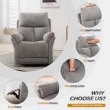 ANJ Swivel Rocker Recliner Nursery Chair, Manual Glider Rocking Recliner Chairs for Adults, Small Recliners for Small Space, 360° Swivel Lazy Boy Recliner Chairs for Living Room, rv, Silver Grey ANJ