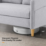 VINGLI 47" Small Couch, Linen Loveseat Sofa Light Grey Mini Couch Mid Century Modern Decor Love Seat for Small Spaces Living Room, Bedroom, Play Room VINGLI