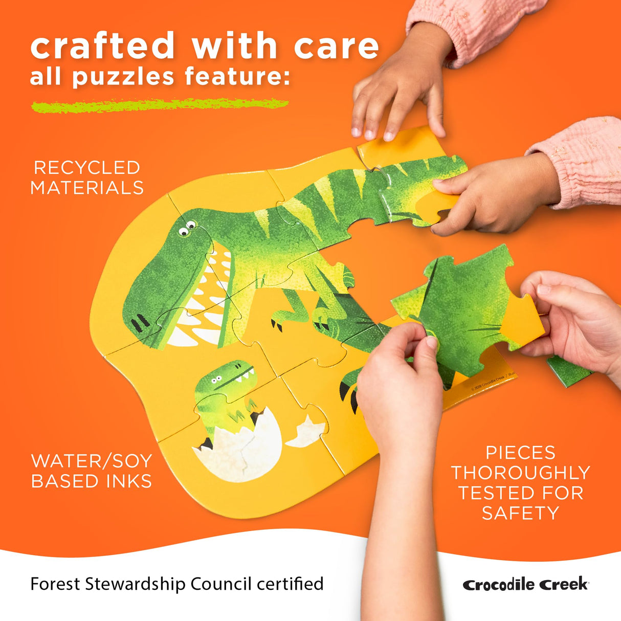 Crocodile Creek 36-Piece Jigsaw Floor Puzzle - Fun Floor Puzzles for Kids Ages 3-5 - Heavy-Duty Shaped Box for Storage - Unicorn Dreams - 27" W x 20" H Finished Crocodile Creek