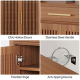 Tribesigns Shoe Cabinet, 5-Tier Shoe Storage Cabinet with Louvered Doors and Drawer, Freestanding Wooden Shoe Rack Organizer with Adjustable Shelves for Entryway, Hallway, Closet, Brown Tribesigns