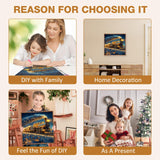 MEIYUDA Christmas Diamond Painting Kits for Adults, 5D Winter Train Diamond Art Kits for Beginners, DIY Gem Art Crystal Painting for Home Wall Decor and Present 12x12inch MEIYUDA