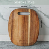 Daniks Acacia Wooden Cutting Board | 9.5x8" | Wood Board Serving Tray | Charcuterie Board | Chopping Boards for Bread, Meat, Fruit, Cheese | Carving Board Daniks
