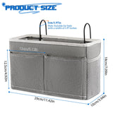 Retyion Bedside Hanging Storage Basket Headboards Bunk Beds Dorm Rooms Organizer Caddy for Storage (2Pack Grey) Retyion