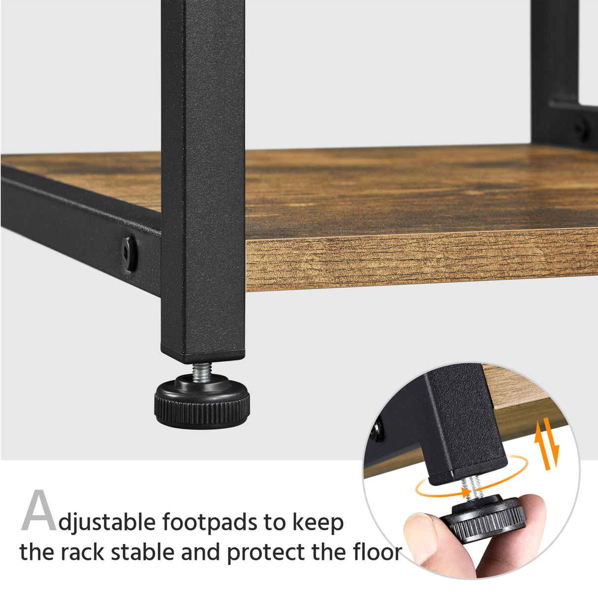 Yaheetech Kitchen Bakers Rack with Power Outlet, Coffee Bar Microwave Stand with Wire Basket and Wine Rack & 10 S-Hooks, Kitchen Island with Storage for Spices/Pots/Pans, Rustic Brown Yaheetech