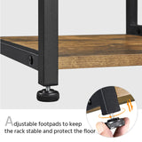 Yaheetech Kitchen Bakers Rack with Power Outlet, Coffee Bar Microwave Stand with Wire Basket and Wine Rack & 10 S-Hooks, Kitchen Island with Storage for Spices/Pots/Pans, Rustic Brown Yaheetech