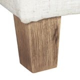 Homepop Home Decor | K7342-F2067 | Classic Square Storage Ottoman with Lift Off Lid | Ottoman with Storage for Living Room & Bedroom, Cream Woven HomePop