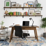 Forbena Large Floating Shelves 48 Inches Long Set of 3, Rustic Wood Wall Bookshelf for Bedroom Books, Wooden Shelves for Living Room Laundry Closet Kitchen Storage (Dark Brown) Forbena