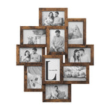 SONGMICS Collage Picture Frames, 4x6 Picture Frames Collage for Wall Decor, 10 Pack Photo Collage Frame for Gallery, Multi Family Picture Frame Set, Glass Front, Assembly Required, Rustic Brown SONGMICS