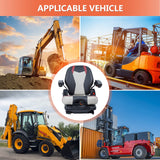 Highback Low Suspension Tractor Seat, Adjustable Backrest and Slide Rails Forklift Seat, Adjustable Armrests Shock Absorber Heavy Duty Seat for Toro Mower Excavator Harvester TICSEA