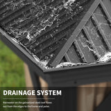 Greesum 12'x16' Hardtop Metal Gazebo, Outdoor Galvanized Steel Double Roof Canopy, Aluminum Frame Permanent Pavilion with Netting and Curtains for Patio, Backyard, Deck and Lawns Greesum