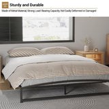 GAOMON Low Bed Frame Queen Size, 6 Inch Heavy Duty Metal Platform Queen Bed Frame with Arch Design, Easy Assembly, Strong Bearing Capacity, Under Bed Storage, No Box Spring Needed - Black GAOMON