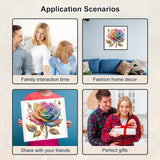 WSLWXSHM 5D Special Shape Diamond Art Kits for Beginners, Rose Flower Diamond Painting Kits for Adults, Crystal Rhinestones Diamond Painting for Home Wall Decoration Gift 12×12inch/30×30cm WSLWXSHM