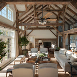 Prominence Home River Run, 52 Inch Farmhouse LED Ceiling Fan with Light, Pull Chain, Three Mounting Options, 5 Dual Finish Blades, Reversible Motor - 50566-01 (Bronze) Prominence Home