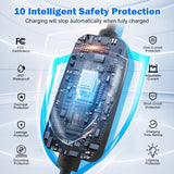 SubSun Portable Level 2 EV Charger 40Amp 240V Electric Car Charger for All J1772 EVs Includes Chevy Volt Bolt and Nissan Leaf, 25FT EV Charging Cable with NEMA 14-50 Plug for Home Travel SubSun